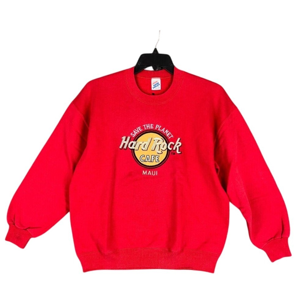 Hard Rock Cafe Sweater Mens XL Maui Hawaii Vintage 1980s 80s Pullover Sweatshirt